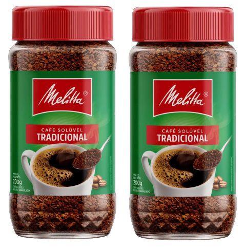 Imagem de kit 2 Café Solúvel Granulado Tradicional Melitta Vidro 200g