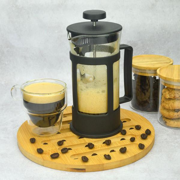 Imagem de Kit 2 Cafeteiras Francesa Cremeira 350ml Preto Fosco Vidro