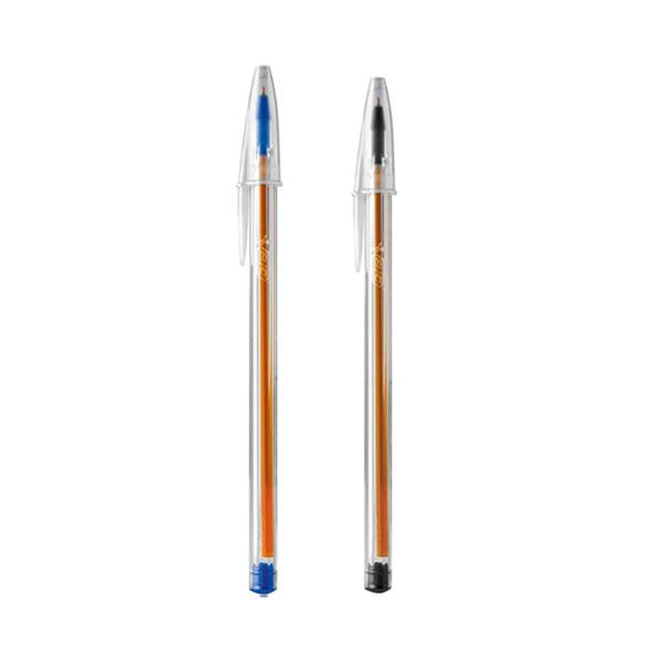 Imagem de Kit 2 Caixa Caneta Bic Ponta Fina Cristal Cor Variada C/ 100 Unidades