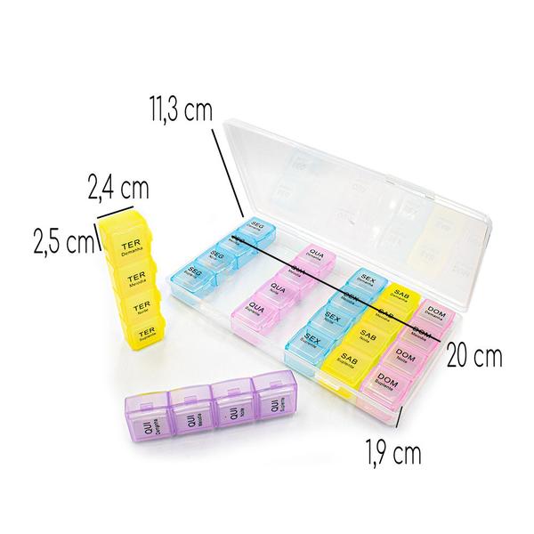 Imagem de Kit 2 Caixa Porta Comprimido Organizador Semanal Com Maleta