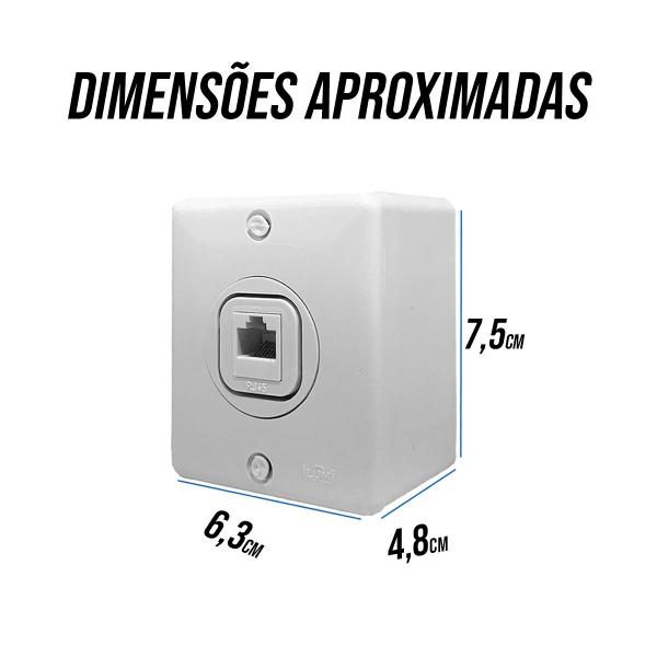 Imagem de kit 2 Caixa sobrepor com keystone RJ45 CAT5E Ilumi