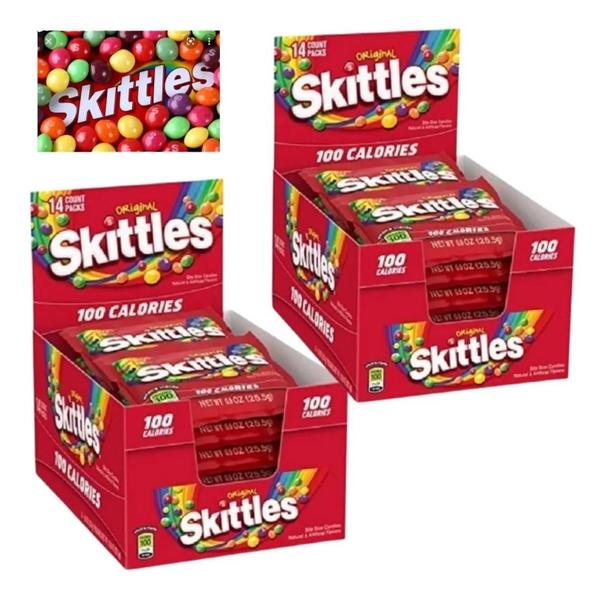 Imagem de Kit 2 Caixas Bala Skittles Fruits Sabor Original 14un. 38g