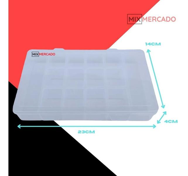 Imagem de Kit 2 Caixas Box Oganizadora C/ 14 Divisórias Porta Costura