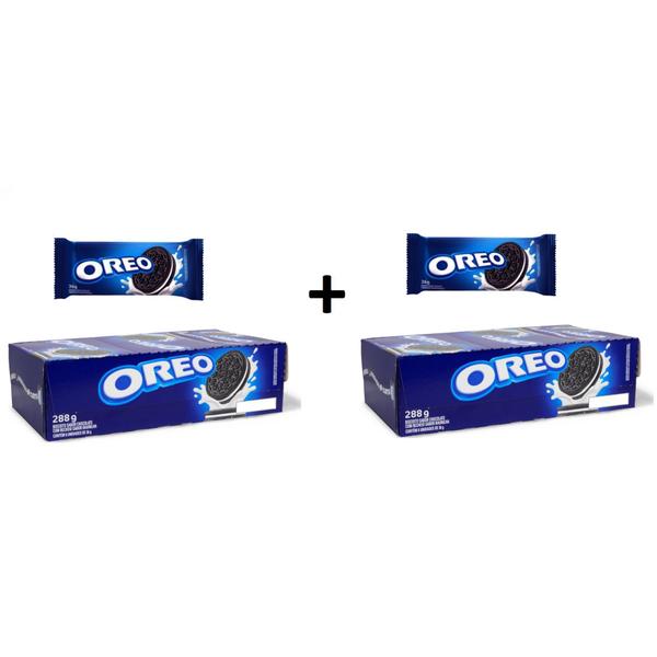 Kit 2 Caixas c/ 8 pacotes de 36g cada de Biscoito Oreo Original Imagem de Kit 2 Caixas c/ 8 pacotes de 36g cada de Biscoito Oreo Original