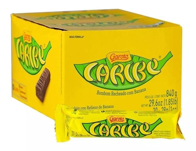 Imagem de Kit 2 Caixas Chocolate Caribe Garoto Com 30 Unidades Cada