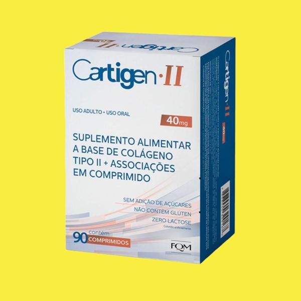 Imagem de Kit 2 caixas Colágeno Não Hidrolisado Cartigen Tipo II 40mg 90 Comprimidos - FQM