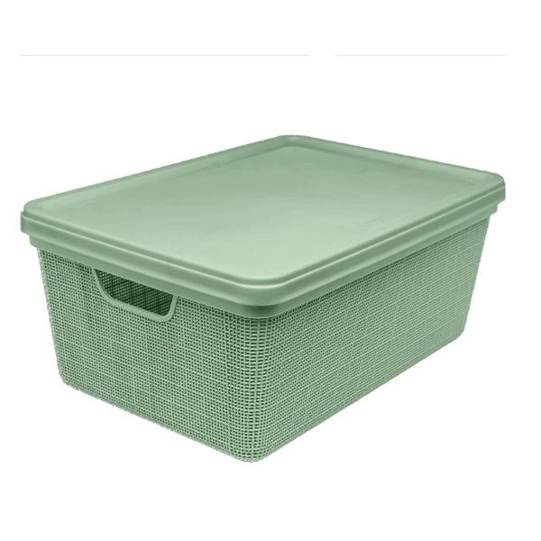 Imagem de Kit 2 Caixas Juta Decorativo Multiuso 5L Verde 3260-JAGUAR