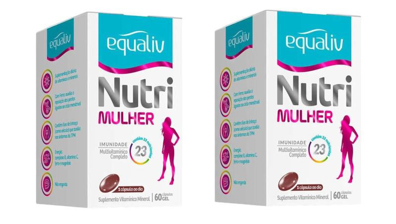 Imagem de Kit 2 caixas Nutri Mulher Equaliv - Suplemento Multivitaminico 60 cápsulas gel