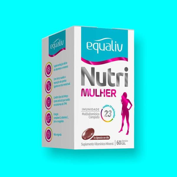 Imagem de Kit 2 caixas Nutri Mulher Equaliv - Suplemento Multivitaminico 60 cápsulas gel