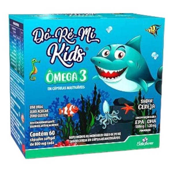 Imagem de Kit 2 caixas Ômega 3 Kids TUBARÃO Dó-Ré-Mí 60 Cápsulas Bella forma