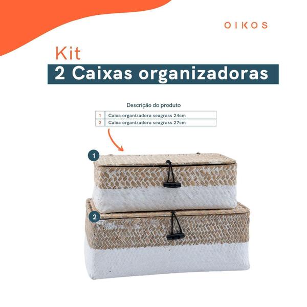 Imagem de Kit 2 Caixas Organizadoras Palha Seagrass - Oikos