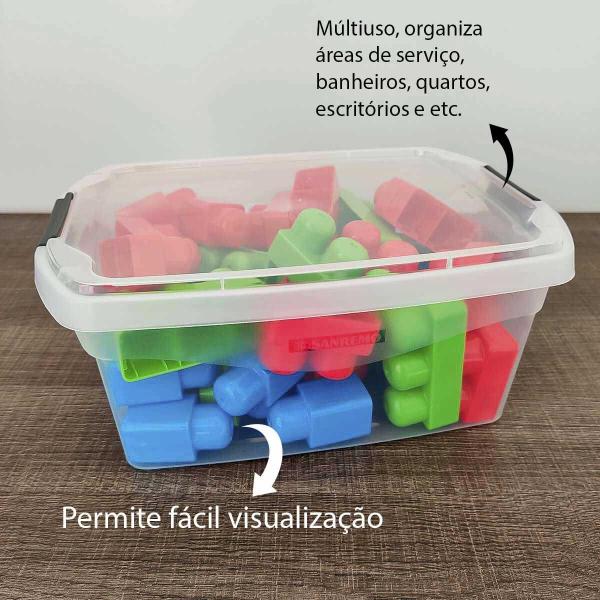 Imagem de Kit 2 Caixas Organizadoras Tampa Travas 6L Guardar Esmalte