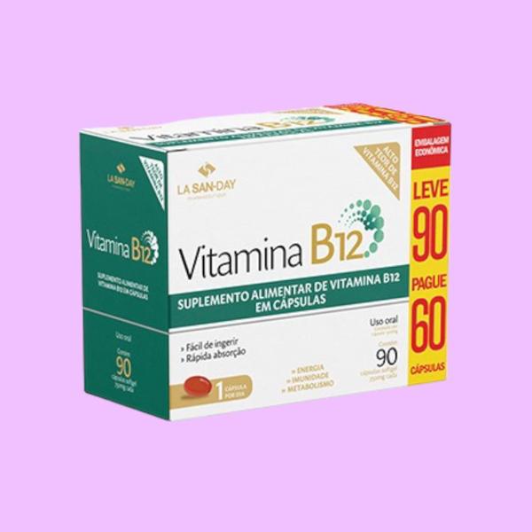 Imagem de Kit 2 Caixas Vitamina B12 750Mg 90 Cápsulas Softgel La