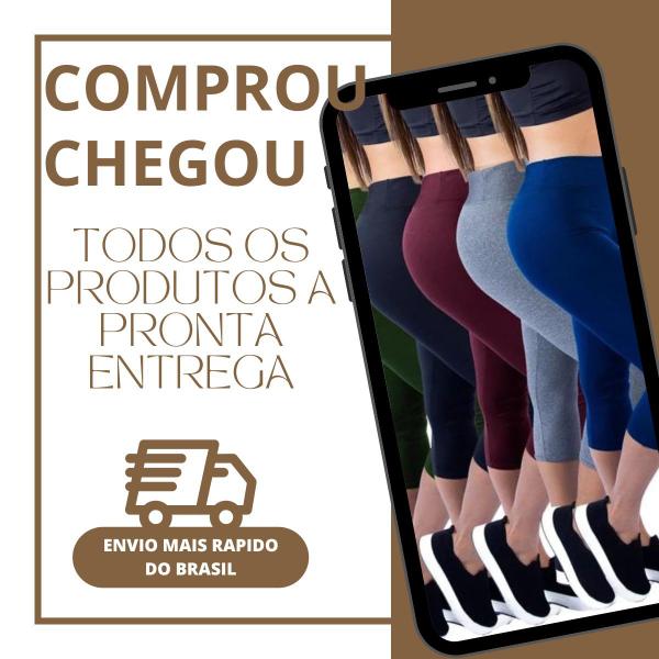 Imagem de Kit 2 Calça Legging Feminina Preta Grossa Dia A Dia Atacado