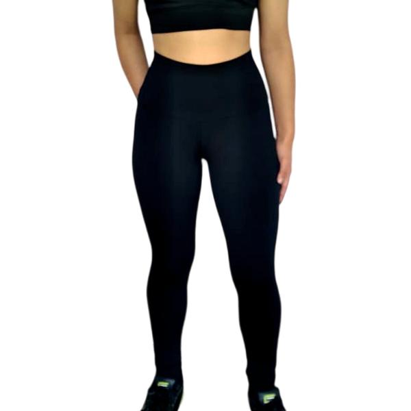 Imagem de Kit 2 Calças Femininas Legging Justas Cós Cintura Alta Lisa Cores Sortidas Suplex PP ao Plus Size