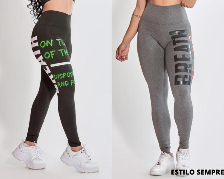 Imagem de Kit 2 Calças Legging Leg Fitness Moda Academia Suplex Ginástica Breath