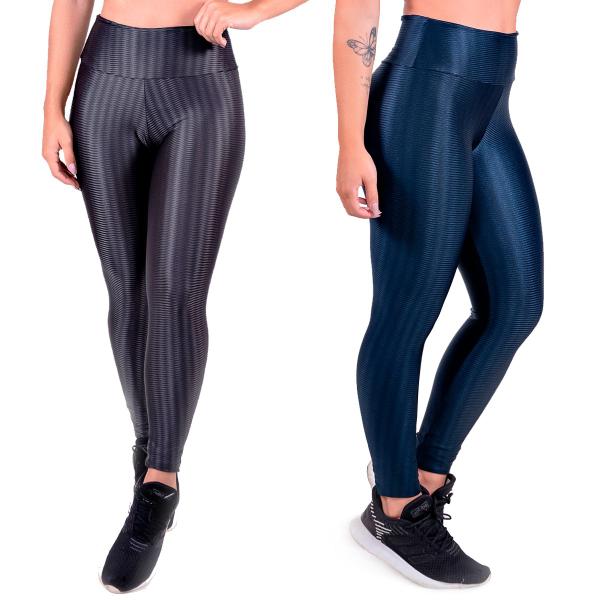 Imagem de Kit 2 Calças Legging Para Malhar Não Marca Confortável Gomax