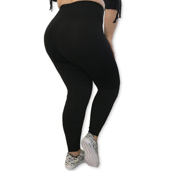 Imagem de Kit 2 Calças Legging Plus Size Heide Ribeiro Leg Basic Suplex Barato