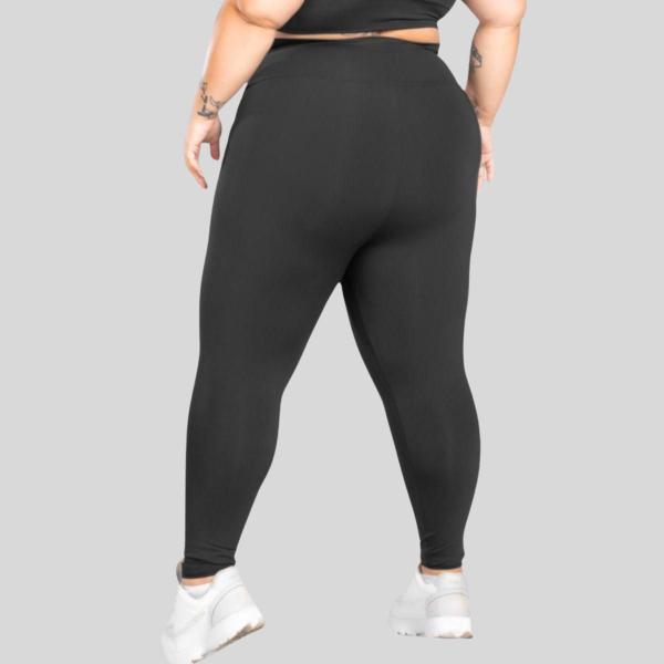 Imagem de Kit 2 Calças Legging Plus Size Suplex Cintura Alta Fitness