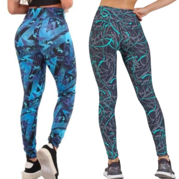 Imagem de Kit 2 calças Leggins Feminina Estampa Academia Suplex