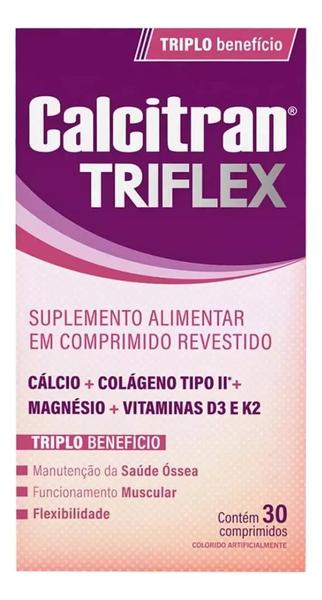 Imagem de Kit 2 Calcitran Triflex triplo beneficio 30 Comprimidos