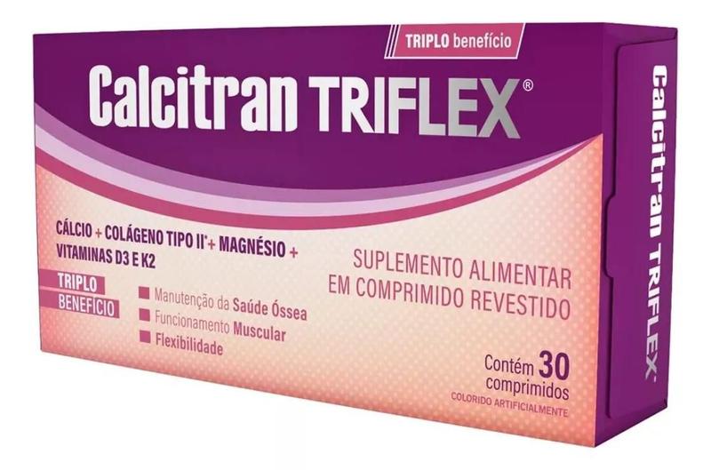 Imagem de Kit 2 Calcitran Triflex triplo beneficio 30 Comprimidos