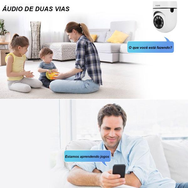 Imagem de Kit 2 Câmera 360 Robozinho + 2 Cartão Memória 64gb Lâmpada Wifi Inteligente a Distancia 1080p FULLHD