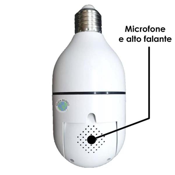 Imagem de Kit 2 Câmera De Segurança Lâmpada Panoramica Wifi Espia Full Hd Visão Noturna Prova D'agua Infravermelho Interna.Externa