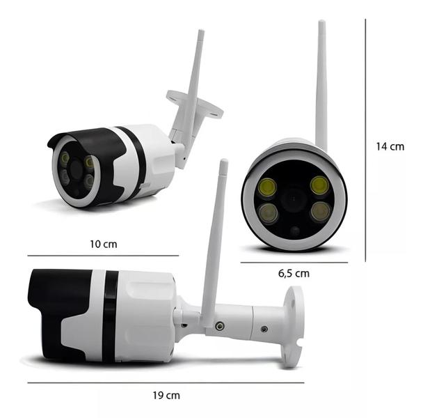 Imagem de kit 2 Camera Ip Externa A Prova D Agua Wifi Visao Noturna Full Hd Ip65 grava em nuvem/cart sd