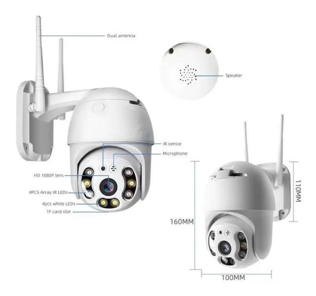 Imagem de kit 2 Câmera Ip Externa Speed Dome Wifi Auto Tracking Ip66 Ptz