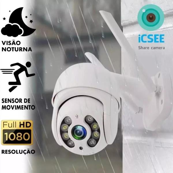 Imagem de Kit 2 Câmera Ip Wifi Dome Rotativa Icsee Visão Noturna A8