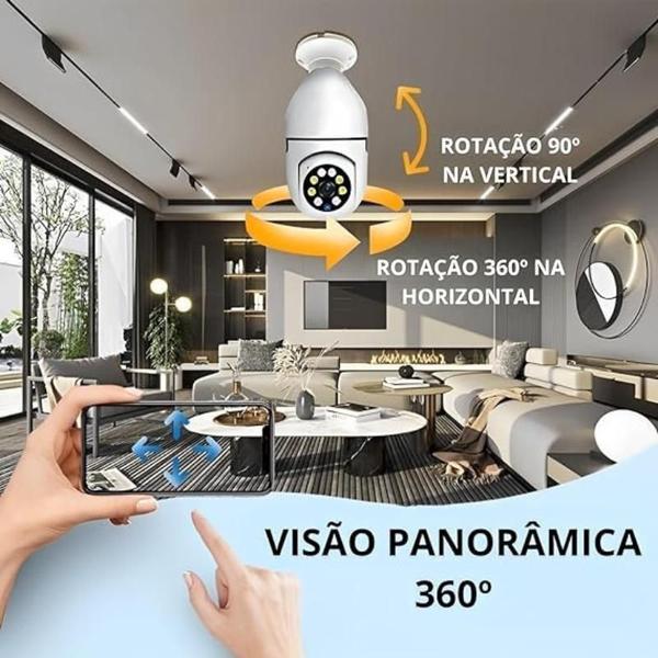 Kit 2 Câmera Segurança Ip Wifi Lâmpada Prova Dágua Giratória Visão Noturna Infravermelho Imagem de Kit 2 Câmera Segurança Ip Wifi Lâmpada Prova Dágua Giratória Visão Noturna Infravermelho