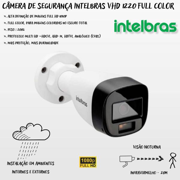 Imagem de Kit 2 Câmeras Full Color 1220B Dvr Intelbras 4 canais 1004-c C/HD 1TB