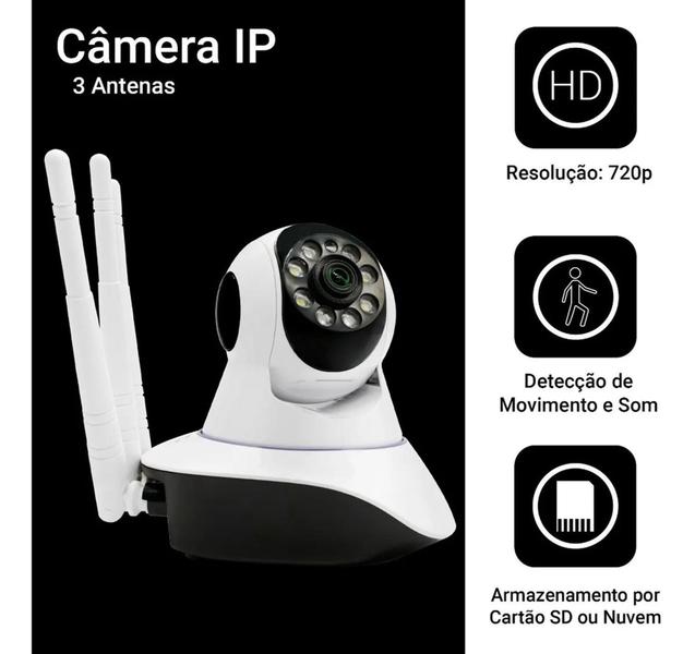 Imagem de Kit 2 Câmeras Ip 3 Antenas Wifi  Visão Noturna