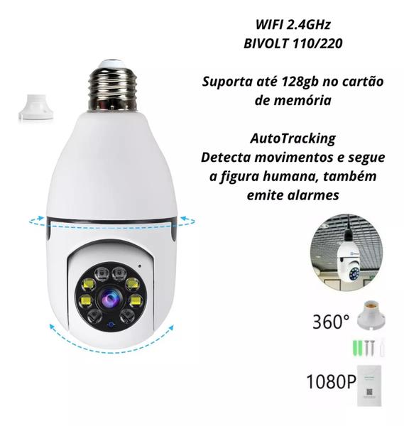 Kit 2 Cameras Lampada Ip 360 Giratória Wifi 1080p Visão Noturna - YOOSEE Imagem de Kit 2 Cameras Lampada Ip 360 Giratória Wifi 1080p Visão Noturna