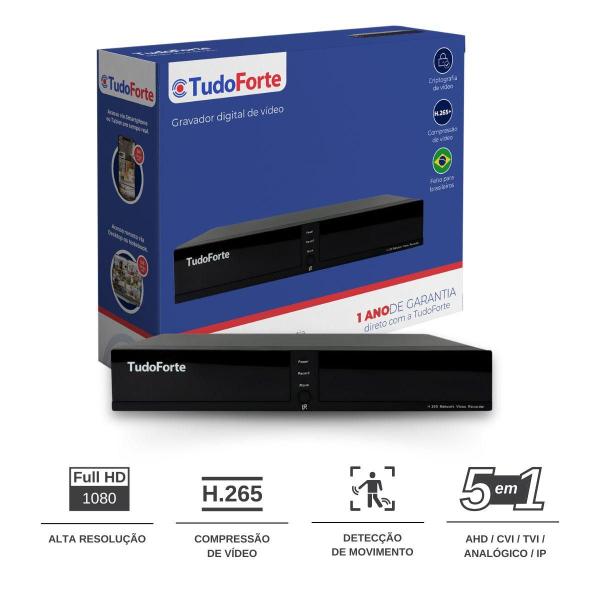 Imagem de Kit 2 Câmeras Robô IP Wifi HD 720p Com áudio e Visão Noturna Tudo Forte + DVR Gravador TFHDX 3304 4 Canais + HD 1TB Barracuda