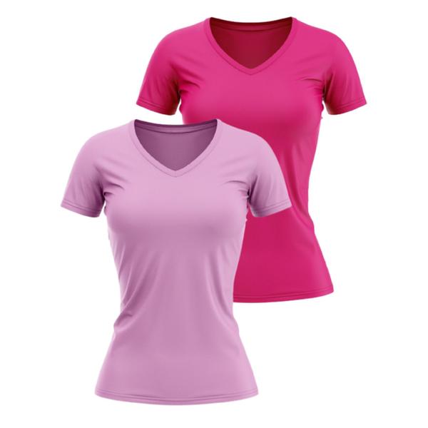Kit 2 Camisa Blusa Térmica Camiseta Manga Curta Feminina Academia Treino Pescaria Esportiva Fitness - 19K STORE Imagem de Kit 2 Camisa Blusa Térmica Camiseta Manga Curta Feminina Academia Treino Pescaria Esportiva Fitness
