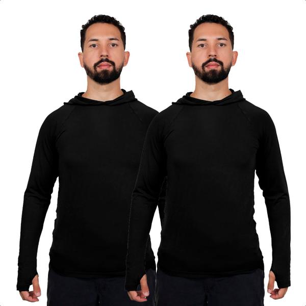 Imagem de Kit 2 Camisa Blusa Térmica Segunda Pele Masculina Frio Uv50+