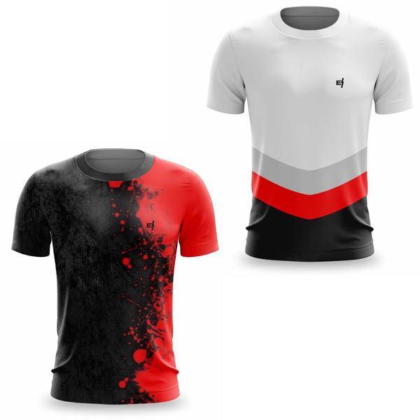 Imagem de Kit 2 Camisa Masculina Dry Fitness Funcional Ciclismo Camiseta Academia Ciclismo Beach Tennis