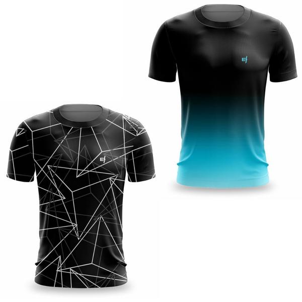 Kit 2 Camisa Masculina Dry Fitness Funcional Ciclismo Camiseta Academia Ciclismo Beach Tennis - Efect Imagem de Kit 2 Camisa Masculina Dry Fitness Funcional Ciclismo Camiseta Academia Ciclismo Beach Tennis