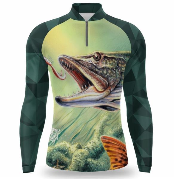 Imagem de Kit 2 Camisa Pesca Masculina Proteção UV50 Camiseta de Pescaria Manga Longa Secagem rapida