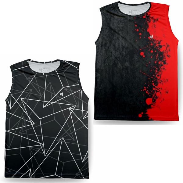 Imagem de Kit 2 Camisa Regata Dry Masculina Academia Camiseta Fitness Musculação Treino Proteção UV Corrida