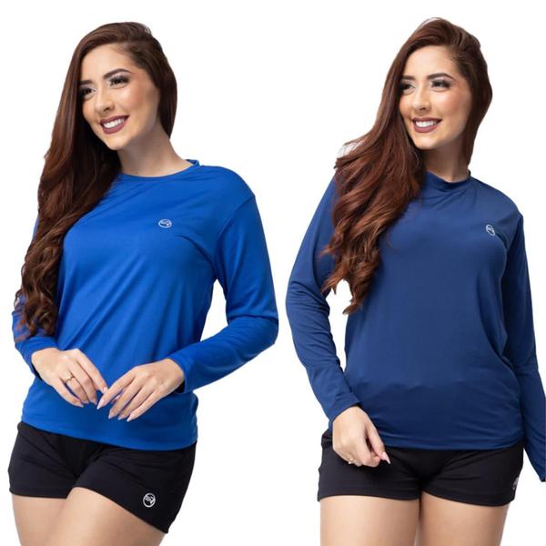 Kit 2 Camisa Térmica Feminina Uv 50+ Proteção Solar Segunda Pele - The Lion Imagem de Kit 2 Camisa Térmica Feminina Uv 50+ Proteção Solar Segunda Pele