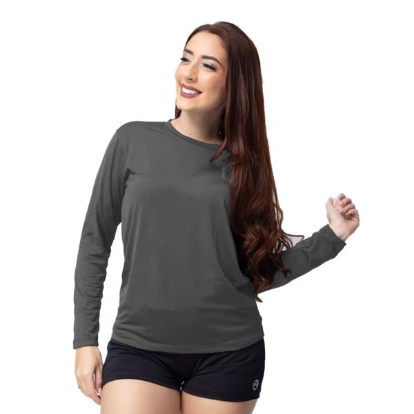 Imagem de Kit 2 Camisa Térmica Feminino Manga Longa Uv Proteção Pronta Entrega