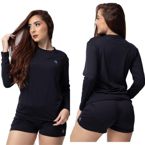 Imagem de Kit 2 Camisa Térmica Feminino Manga Longa Uv Proteção Pronta Entrega