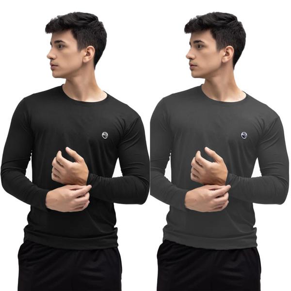 Imagem de Kit 2 Camisa Térmica Masculina Proteção Uv 50+ Segunda Pele