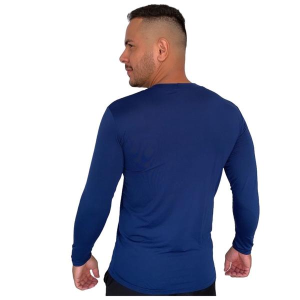 Imagem de Kit 2 Camisa Termica Proteção uv  Estilo para Atividades ao Ar Livre Azul Caneta-Escuro 32