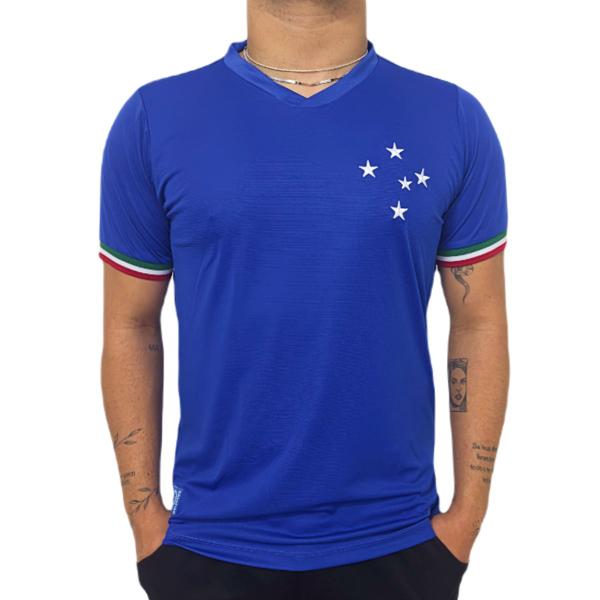 Imagem de Kit 2 Camisas Cruzeiro Retrô Edição Especial Palestra Itália Azul + Branco - Masculino