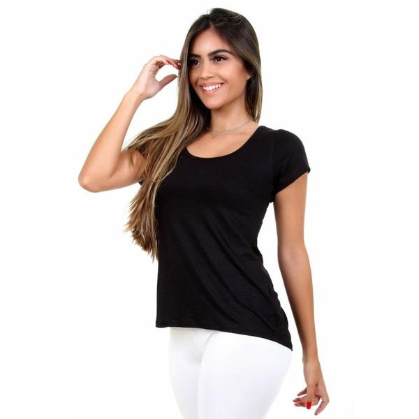 Imagem de Kit 2 Camiseta Blusa Feminina Comprida De Academia Vest leg Preta com o Texto em Cores Sortidas