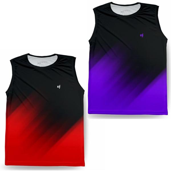 Imagem de Kit 2 Camiseta Regata Masculina Slim Tecido Leve Corrida Atividades Fitness Dry